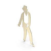 Gold Michael Jackson Silhouette Symbol PNG & PSD Images