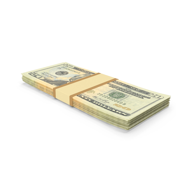 Stack Of 20 Dollar Bills PNG & PSD Images
