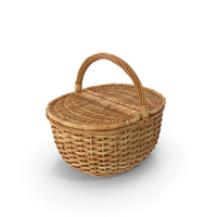 Handcrafted Wicker Picnic Basket PNG & PSD Images