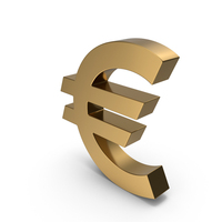 Gold Euro Symbol PNG & PSD Images