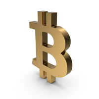 Gold Bitcoin Symbol PNG & PSD Images