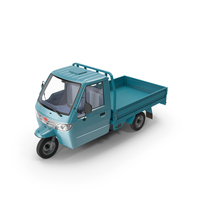 Asian Delivery Trike With Open Body Blue PNG & PSD Images