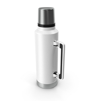 Stainless Steel Vacuum Bottle White PNG & PSD Images