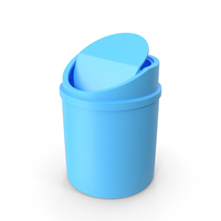 Blue Waste Bin With Lid Open In Front PNG & PSD Images