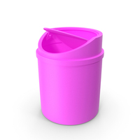Pink Waste Bin With Lid Open Behind PNG & PSD Images