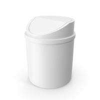 White Waste Bin With Lid Closed PNG & PSD Images