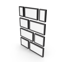 Vertical Black Framed Wall Pictures PNG & PSD Images
