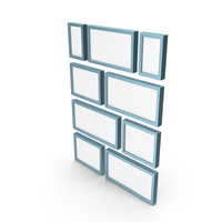 Vertical Blue Framed Wall Pictures PNG & PSD Images
