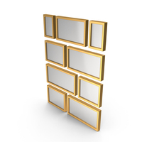 Vertical Gold Framed Wall Pictures PNG & PSD Images