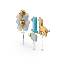 Animal Balloons Party Decor PNG & PSD Images
