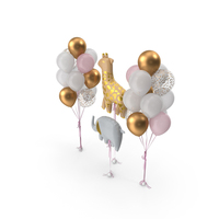 Animal Balloons Party Decor PNG & PSD Images