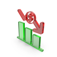 Loss Money Arrow Bar Graph Market PNG & PSD Images