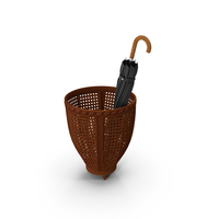 Wicker Basket With An Umbrella PNG & PSD Images