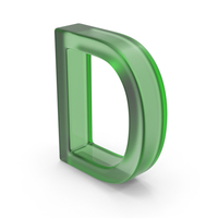 Green Plastic English Letter D PNG & PSD Images