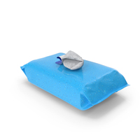 Blue Pack with Wet Napkin Sticking Out PNG & PSD Images