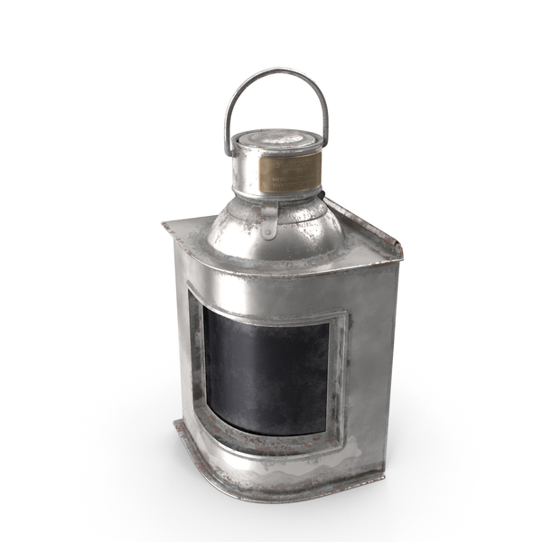 Antique Silver Ship Lantern with Black Glass Old PNG & PSD Images