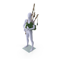Mannequin with Scottish Green Bagpipes PNG & PSD Images
