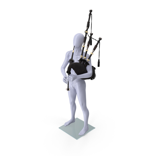 Mannequin with Scottish Black Bagpipes PNG & PSD Images