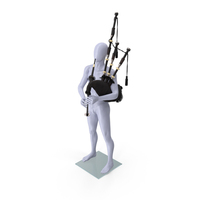 Mannequin with Scottish Black Bagpipes PNG & PSD Images