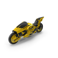 Futuristic Street Racing Motorcycle Yellow Color PNG & PSD Images