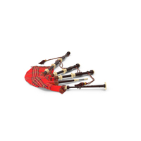 Red Scottish Bagpipes Instrument PNG & PSD Images