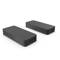 Business Cards Round Corner Blank Black PNG & PSD Images