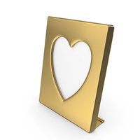 Gold Heart Shaped Photo Frame PNG & PSD Images