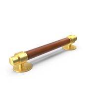 Door Gold Handle With Wooden Insert PNG & PSD Images