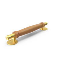 Door Gold Handle With Wooden Oval Insert PNG & PSD Images
