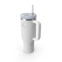 White Stanley Quencher Travel Tumbler PNG & PSD Images