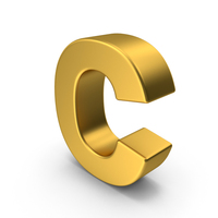 Gold Lowercase Letter C PNG & PSD Images