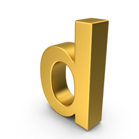 Gold Lowercase Letter D PNG & PSD Images