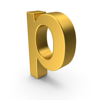 Gold Lowercase Letter P PNG & PSD Images
