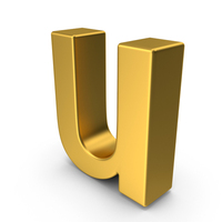 Gold Lowercase Letter U PNG & PSD Images