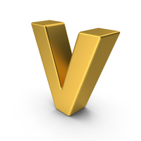 Gold Lowercase Letter V PNG & PSD Images