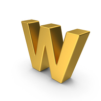 Gold Lowercase Letter W PNG & PSD Images