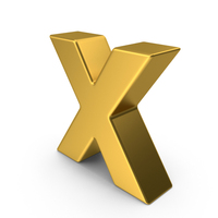 Gold Lowercase Letter X PNG & PSD Images