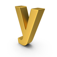 Gold Lowercase Letter Y PNG & PSD Images