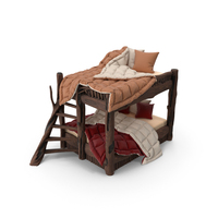 Bunk Bed In Rustic Style PNG & PSD Images
