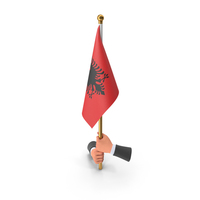 Two Hands Hold Albania Cloth Flag PNG & PSD Images