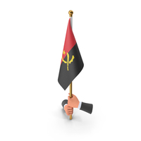 Two Hands Hold Angola Cloth Flag PNG & PSD Images