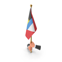 Antigua Barbuda Cloth Two Hand Hold Flag PNG & PSD Images