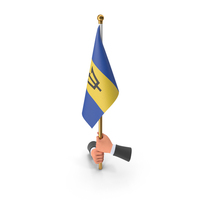 Two Hands Hold Barbados Cloth Flag PNG & PSD Images
