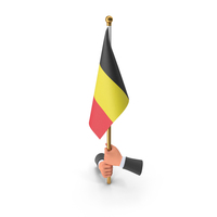 Belgium Cloth Two Hand Hold Flag PNG & PSD Images