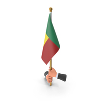 Benin Cloth Two Hand Hold Flag PNG & PSD Images