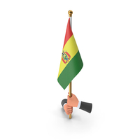 Bolivia Cloth Two Hand Hold Flag PNG & PSD Images
