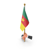 Cameroon Cloth Two Hand Hold Flag PNG & PSD Images