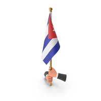 Two Hands Hold Cuba Cloth Flag PNG & PSD Images
