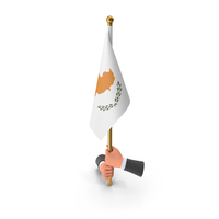 Cyprus Cloth Two Hand Hold Flag PNG & PSD Images