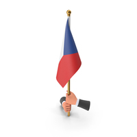 Two Hands Hold Czech Republic Cloth Flag PNG & PSD Images